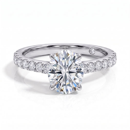 The Evangeline - Oval Cut Moissanite Solitaire Ring