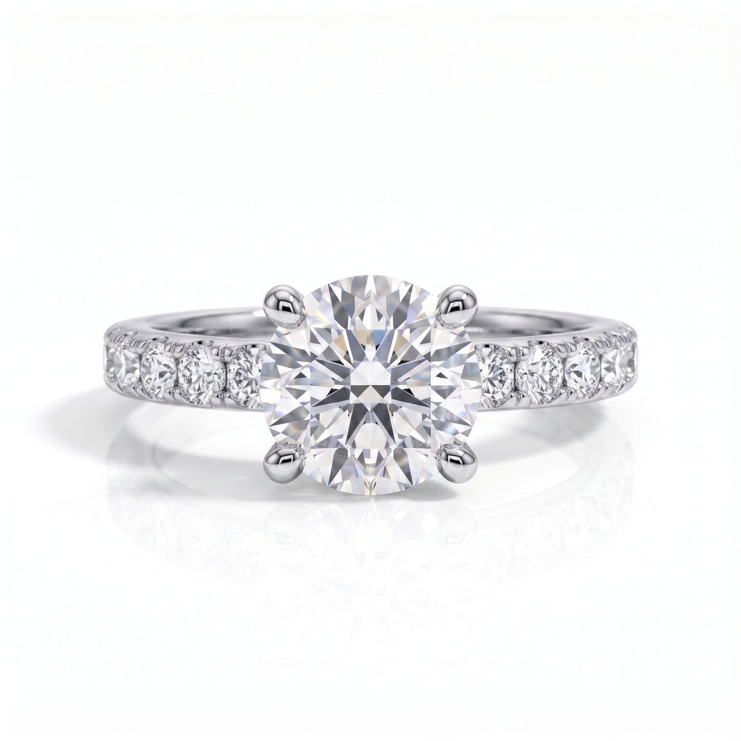 The Lumière - Round Brilliant Cut Moissanite Solitaire Ring