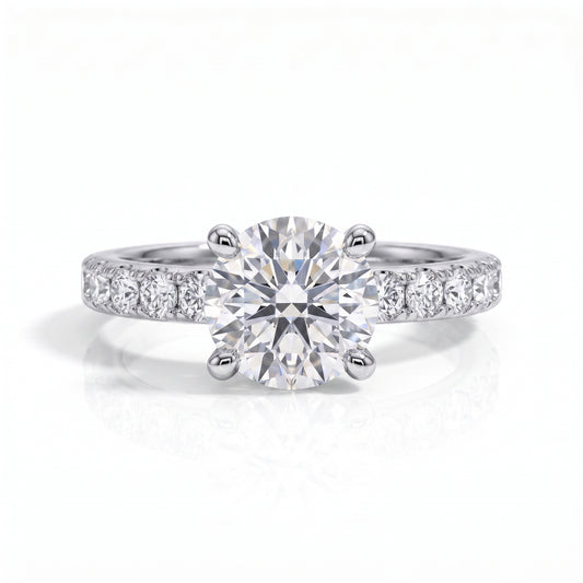 The Lumière - Round Brilliant Cut Moissanite Solitaire Ring