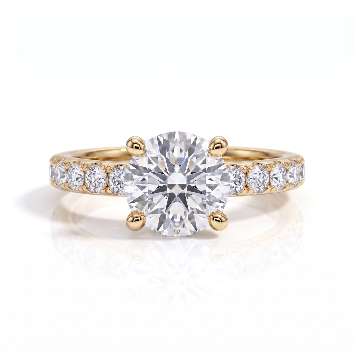 The Lumière - Round Brilliant Cut Moissanite Solitaire Ring