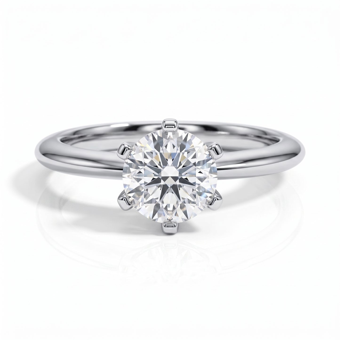 The Classic - Round Brilliant Cut Moissanite Solitaire Ring