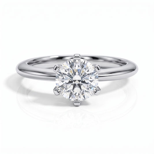 The Classic - Round Brilliant Cut Moissanite Solitaire Ring