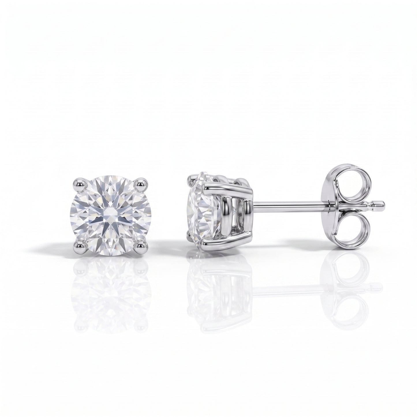The Zoe - Round Brilliant Cut Moissanite Earrings