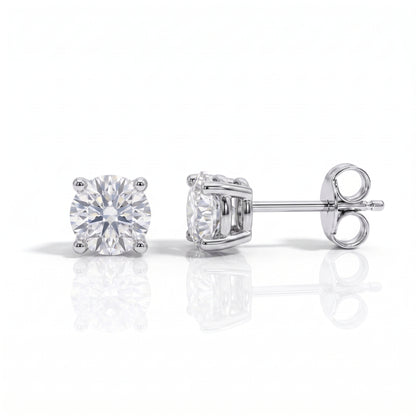 The Zoe - Round Brilliant Cut Moissanite Earrings