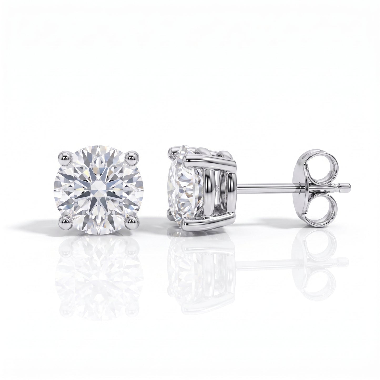 The Josephine - Solitaire 4-Prong Moissanite Earrings