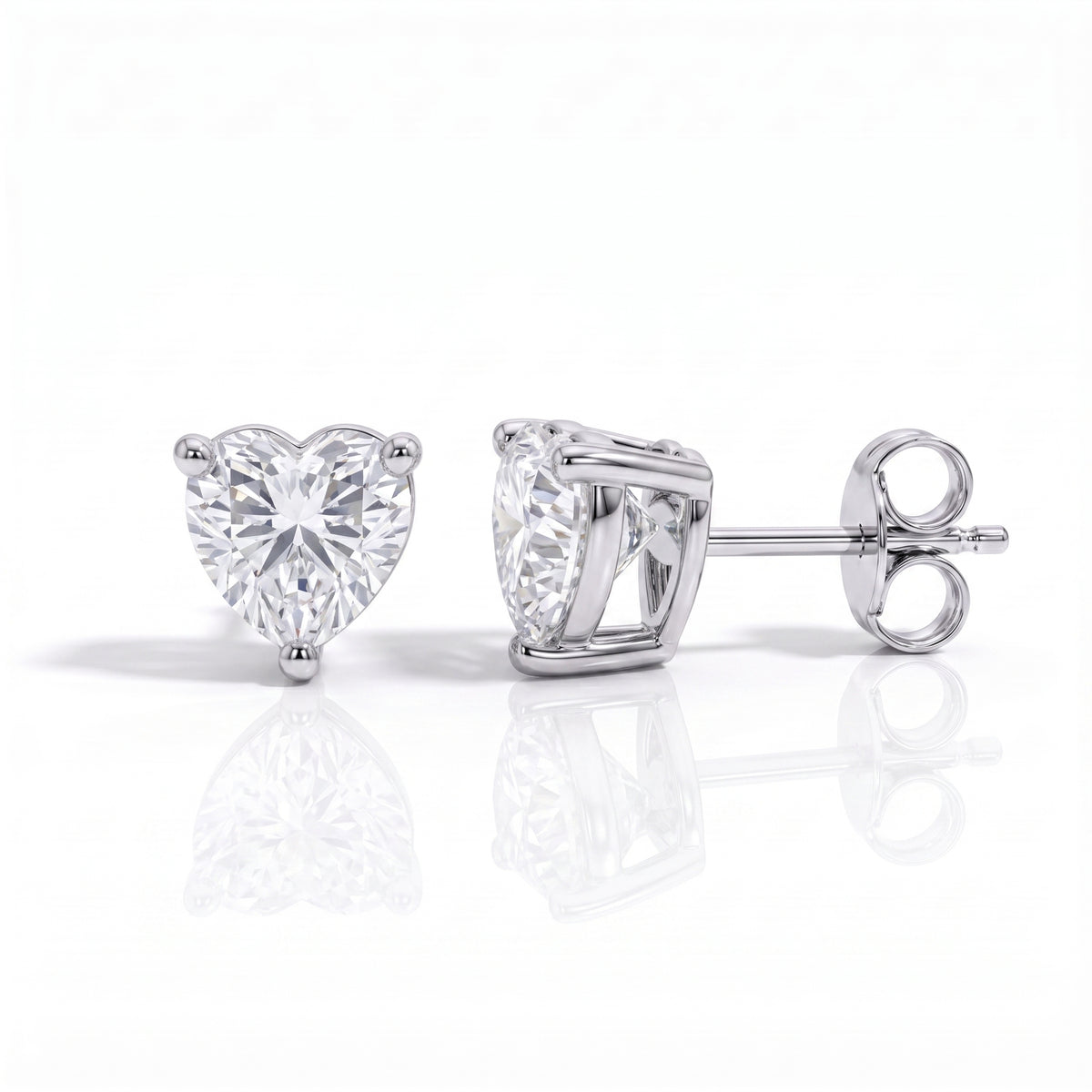 The Heartine - Heart Cut Moissanite Earrings