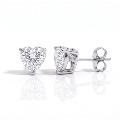 The Heartine - Heart Cut Moissanite Earrings