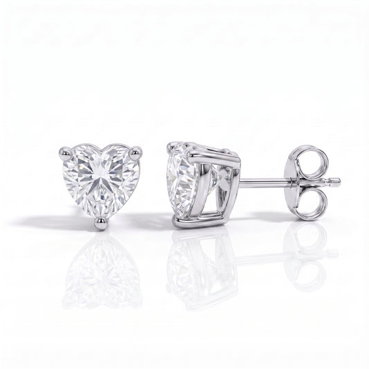 The Heartine - Heart Cut Moissanite Earrings