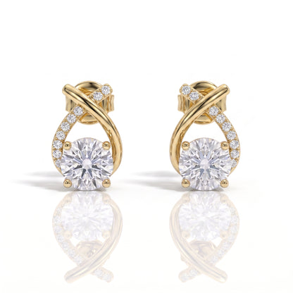 The Florence - Round Brilliant Cut Moissanite Earrings