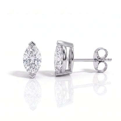 The Mireille - Marquise Cut Moissanite Earrings