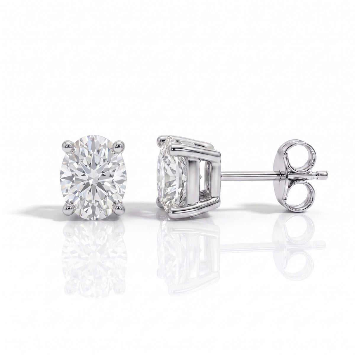 The Stella - Oval Cut Moissanite Earrings with 10k Gold Posts