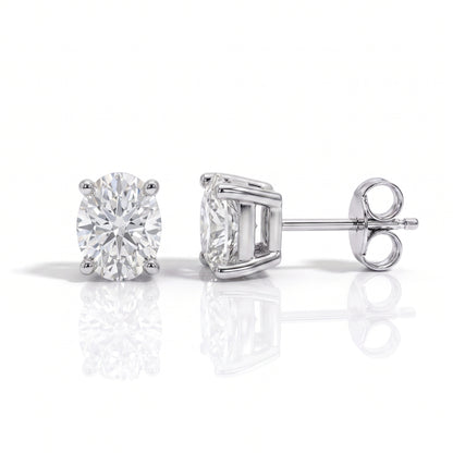 The Stella - Oval Cut Moissanite Earrings with 10k Gold Posts