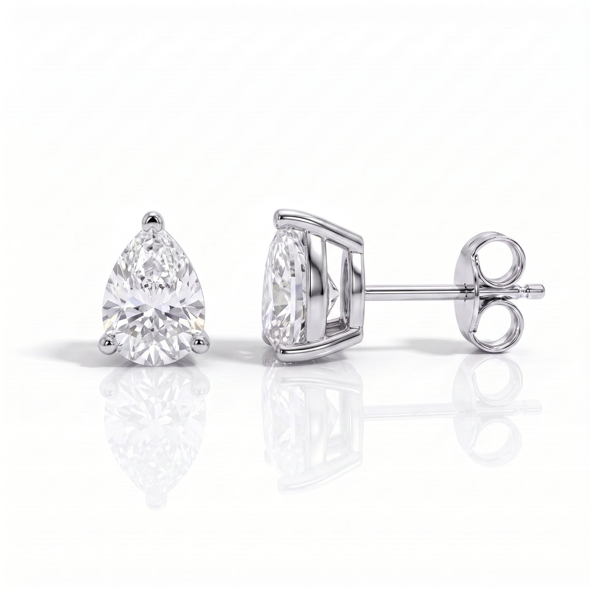 The Melanie - Pear Cut Moissanite Earrings with 10k Gold Posts