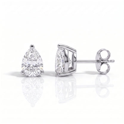 The Melanie - Pear Cut Moissanite Earrings with 10k Gold Posts