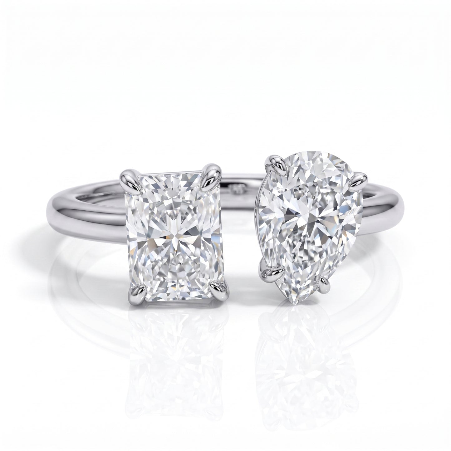 The Vivian - Radiant & Pear Moissanite Ring