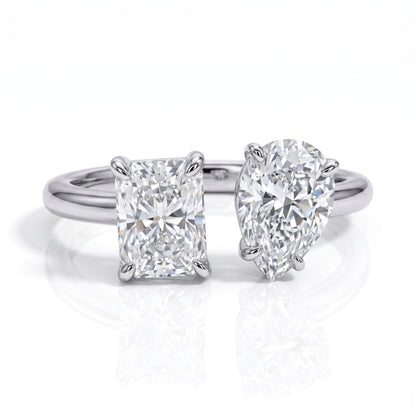 The Vivian - Radiant & Pear Moissanite Ring