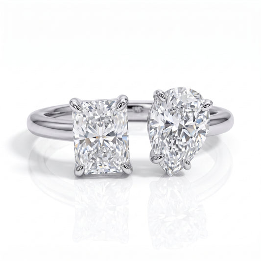 The Vivian - Radiant & Pear Moissanite Ring