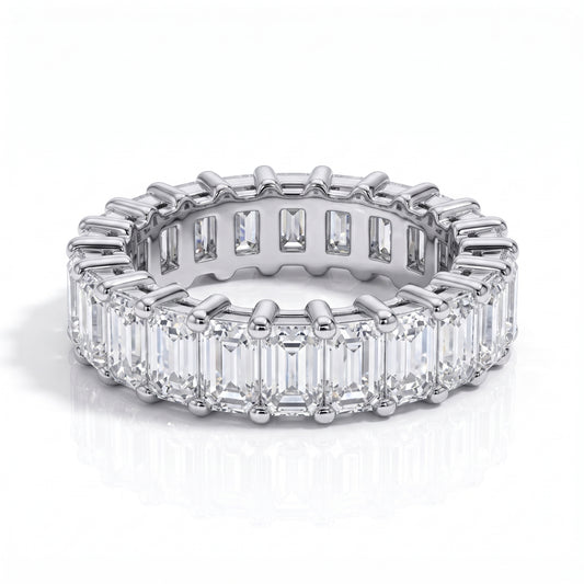 The Aurora - Emerald Cut Moissanite Wedding Band